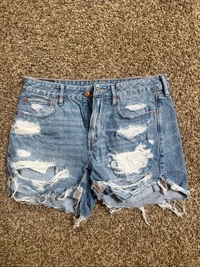 American Eagle Outfitters Distressed Light Blue Denim Cutoff Shorts